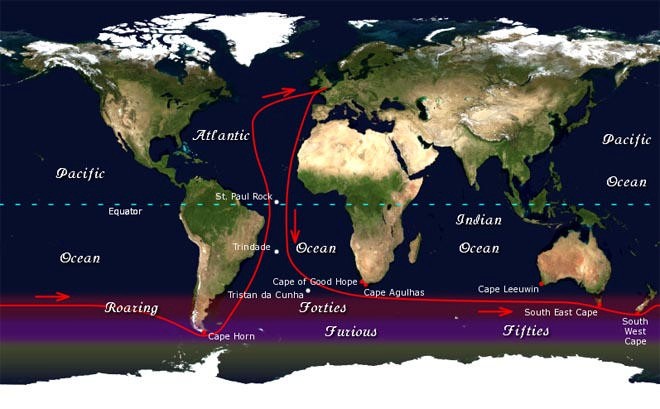The Golden Globe race route © SW